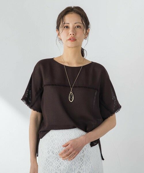 LAUTREAMONT / ロートレアモン シャツ・ブラウス | メッシュブラウス（ブラウン）