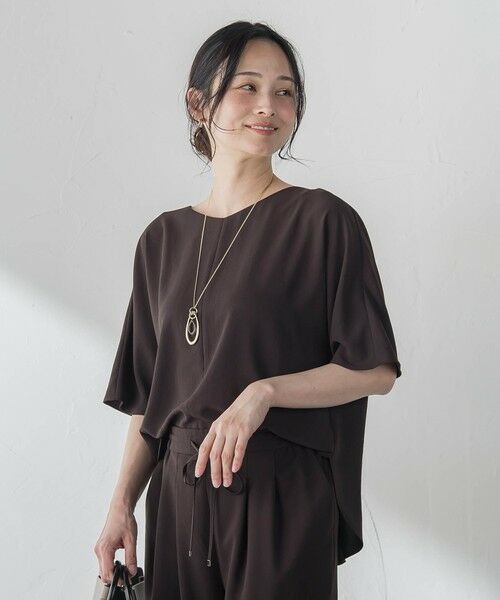 LAUTREAMONT / ロートレアモン シャツ・ブラウス | 【涼・美・楽】Vネックブラウス（ブラウン）