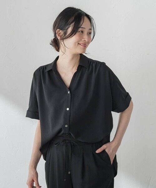 LAUTREAMONT / ロートレアモン シャツ・ブラウス | 【涼・美・楽】スキッパーブラウス（ブラック）