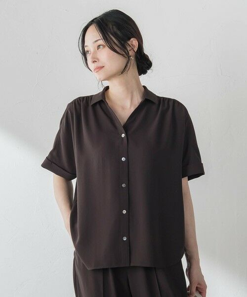 LAUTREAMONT / ロートレアモン シャツ・ブラウス | 【涼・美・楽】スキッパーブラウス（ブラウン）