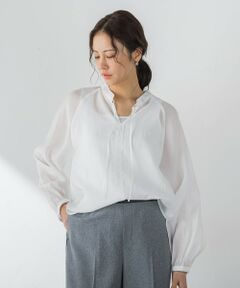 LAUTREAMONT / ロートレアモン シャツ・ブラウス | シアーブロードバンドカラーブラウス