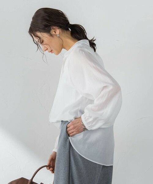 LAUTREAMONT / ロートレアモン シャツ・ブラウス | シアーブロードバンドカラーブラウス | 詳細5