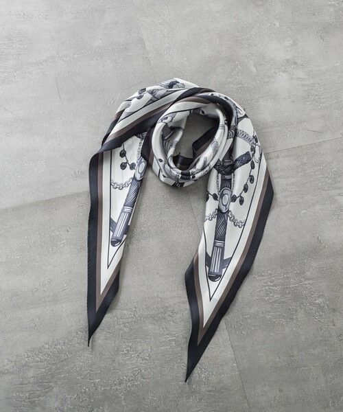 LAUTREAMONT / ロートレアモン マフラー・ショール・スヌード・ストール | ダイヤ馬具柄スカーフ（ブラック系その他）