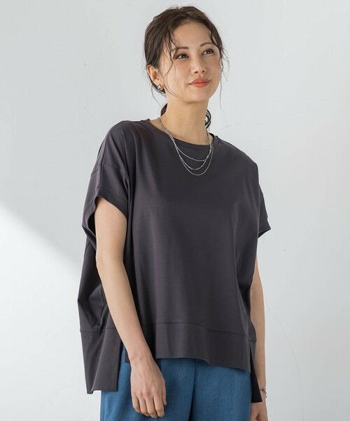 LAUTREAMONT / ロートレアモン カットソー | 汗染み軽減ボックスシルエットカットソー（チャコールグレー）