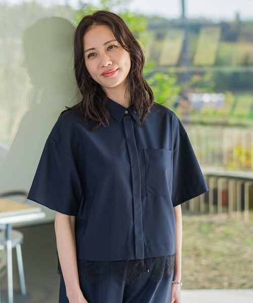 LAUTREAMONT / ロートレアモン シャツ・ブラウス | エディター東原妙子×LAUTREAMONT/レースシャツ（ネイビー）