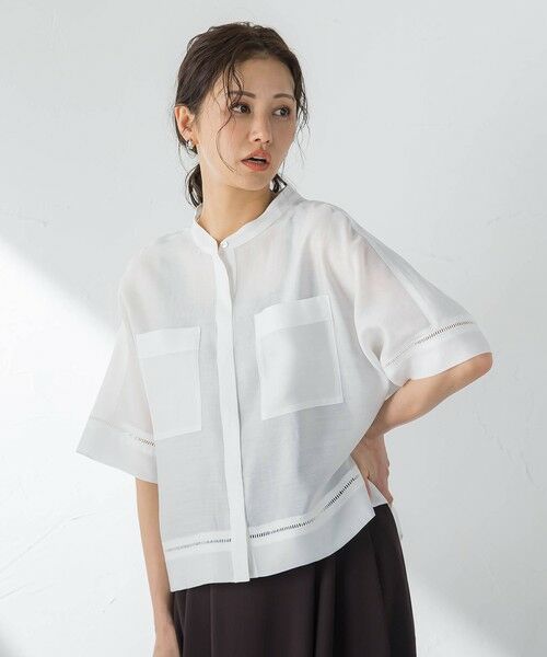 LAUTREAMONT / ロートレアモン シャツ・ブラウス | ハシゴレースシアーブロードブラウス | 詳細3