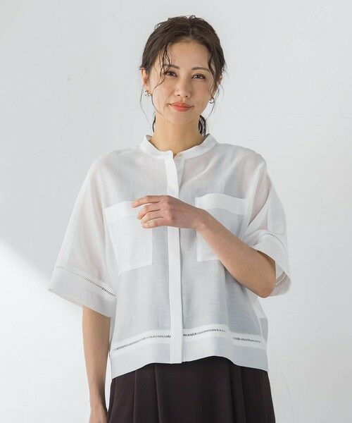 LAUTREAMONT / ロートレアモン シャツ・ブラウス | ハシゴレースシアーブロードブラウス | 詳細4