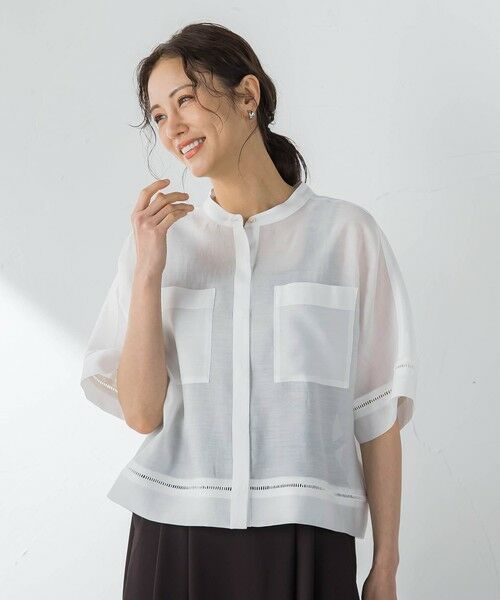 LAUTREAMONT / ロートレアモン シャツ・ブラウス | ハシゴレースシアーブロードブラウス（ホワイト）