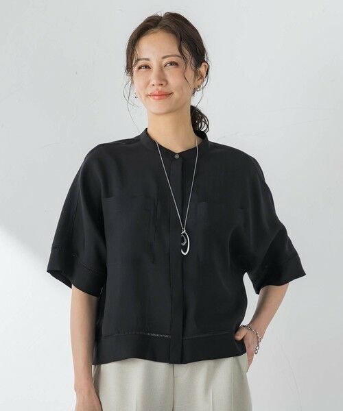 LAUTREAMONT / ロートレアモン シャツ・ブラウス | ハシゴレースシアーブロードブラウス（ブラック）