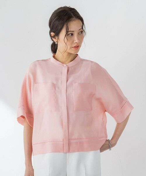 LAUTREAMONT / ロートレアモン シャツ・ブラウス | ハシゴレースシアーブロードブラウス（ピンク）