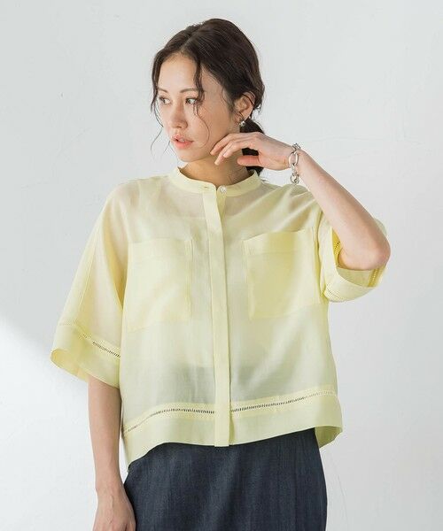 LAUTREAMONT / ロートレアモン シャツ・ブラウス | ハシゴレースシアーブロードブラウス（イエロー）