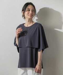 LAUTREAMONT / ロートレアモン カットソー | ケープ風カットジョーゼットプルオーバー