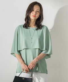 LAUTREAMONT / ロートレアモン カットソー | ケープ風カットジョーゼットプルオーバー