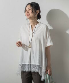 LAUTREAMONT / ロートレアモン シャツ・ブラウス | 裾レーススキッパーブラウス
