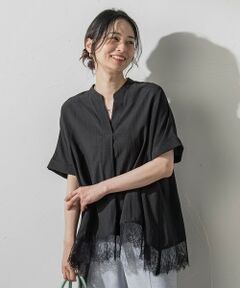 LAUTREAMONT / ロートレアモン シャツ・ブラウス | 裾レーススキッパーブラウス
