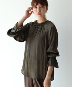 le.coeur blanc / ルクールブラン シャツ・ブラウス | ビンテージサテンギャザーブラウス