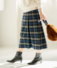 le.coeur blanc / ルクールブラン ロング・マキシ丈スカート | カラーチェックサイドボタンスカート