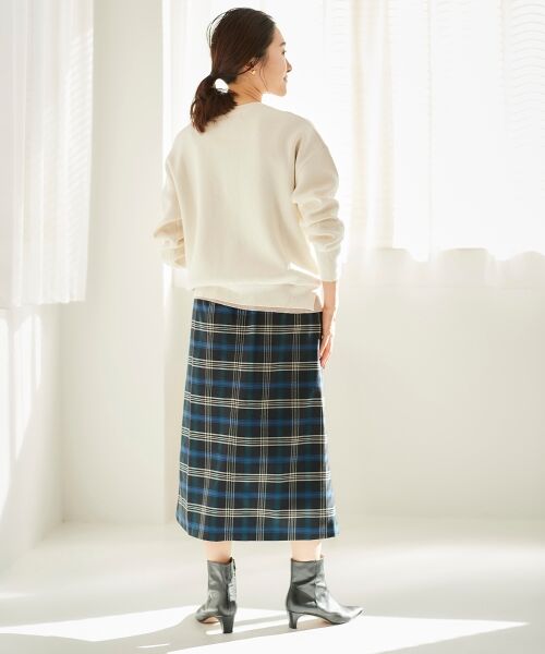 le.coeur blanc / ルクールブラン ロング・マキシ丈スカート | カラーチェックサイドボタンスカート | 詳細11