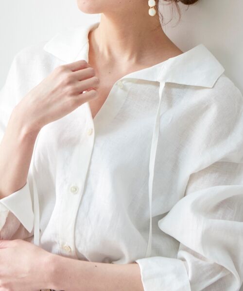 le.coeur blanc / ルクールブラン シャツ・ブラウス | le lin zephyr オープンカラーシャツ | 詳細4