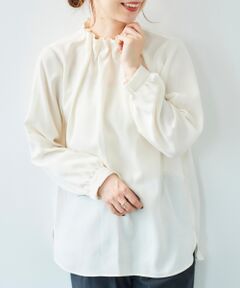 le.coeur blanc / ルクールブラン シャツ・ブラウス | サテンハイネックギャザーブラウス
