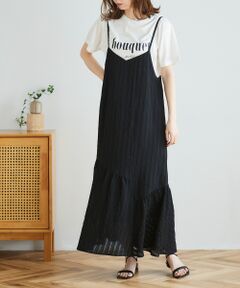 le.coeur blanc / ルクールブラン ロング・マキシ丈ワンピース | オパールストライプキャミワンピース