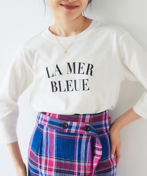 le.coeur blanc / ルクールブラン Tシャツ | LE MERロゴプリント7分袖T | 詳細5