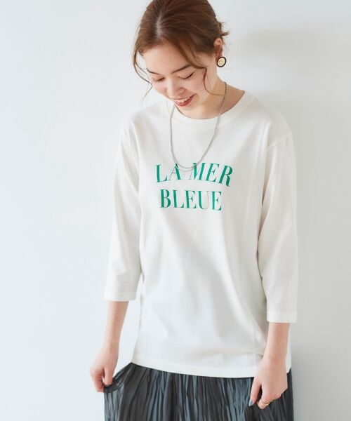 le.coeur blanc / ルクールブラン Tシャツ | LE MERロゴプリント7分袖T | 詳細7