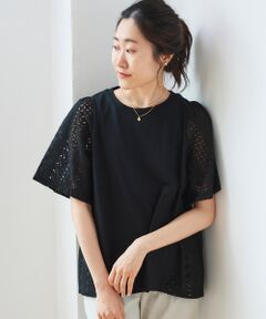 le.coeur blanc / ルクールブラン カットソー | エンブロイダリーレースコンビカットプルオーバー