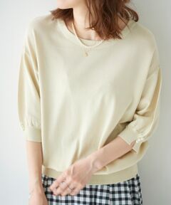 le.coeur blanc / ルクールブラン ニット・セーター | 袖口パール釦付きドルマンシルエットニットプルオーバ