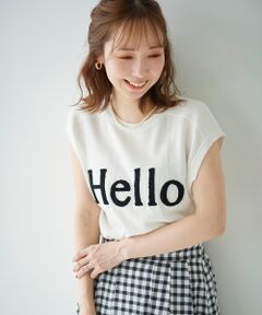 Hello ロゴフレンチニット