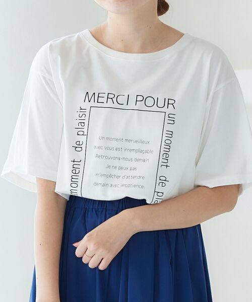 le.coeur blanc / ルクールブラン Tシャツ | スクエアロゴプリントTシャツ | 詳細2