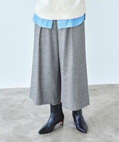 ツイードライクワイドクロップドパンツ