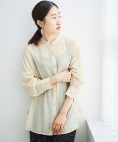 le.coeur blanc / ルクールブラン シャツ・ブラウス | シアーギャザースリーブシャツ