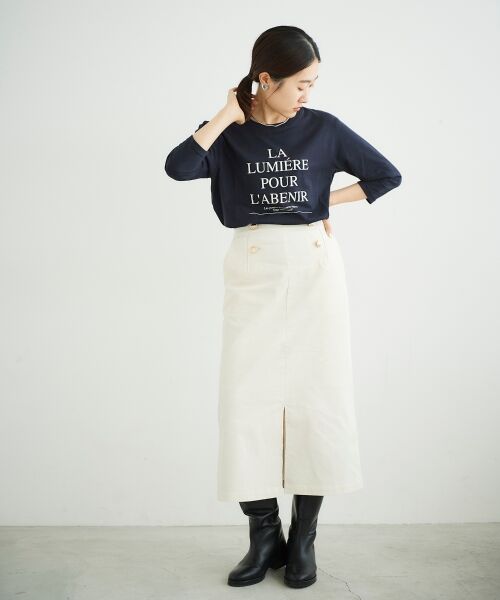 le.coeur blanc / ルクールブラン Tシャツ | コットンロゴ7分袖Tシャツ | 詳細3