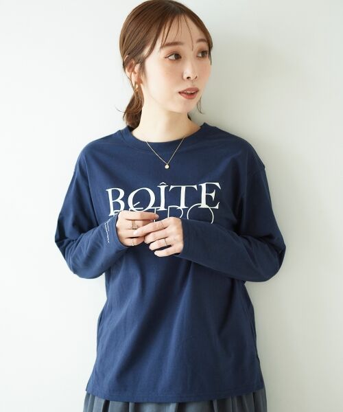 le.coeur blanc / ルクールブラン Tシャツ | BOITEロゴプリント長袖Tシャツ | 詳細13