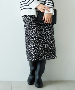 le.coeur blanc / ルクールブラン ロング・マキシ丈スカート | レオパードジャカードストレートスカート