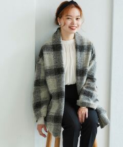 le.coeur blanc / ルクールブラン その他アウター | イタリアンエアリーチェックミドルガウン