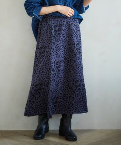 le.coeur blanc / ルクールブラン ロング・マキシ丈スカート | レオパードサテンフレアスカート