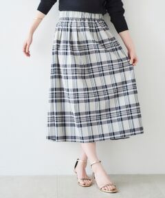 le.coeur blanc / ルクールブラン ロング・マキシ丈スカート | チェックリバーシブルタフタギャザースカート