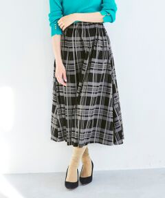 le.coeur blanc / ルクールブラン ロング・マキシ丈スカート | チェックリバーシブルタフタギャザースカート