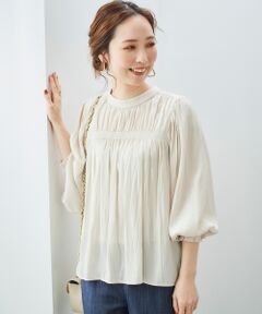 le.coeur blanc / ルクールブラン シャツ・ブラウス | パウダーサテンハイネックシャーリングブラウス