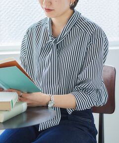 le.coeur blanc / ルクールブラン シャツ・ブラウス | ローンストライプボウタイシャツ