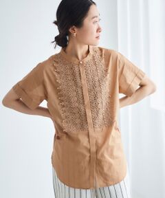 le.coeur blanc / ルクールブラン シャツ・ブラウス | ボイルローンフロントレースブラウス