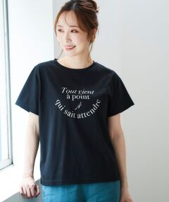 フレンチフレーズプリントTシャツ