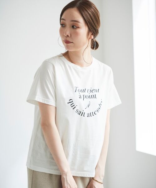 le.coeur blanc / ルクールブラン Tシャツ | フレンチフレーズプリントTシャツ | 詳細8