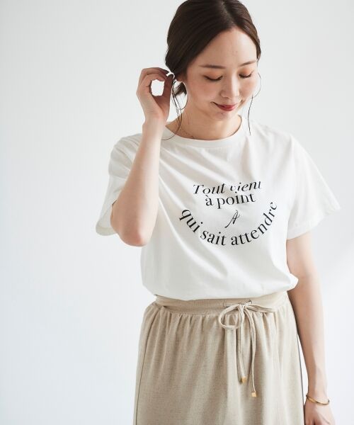 le.coeur blanc / ルクールブラン Tシャツ | フレンチフレーズプリントTシャツ | 詳細9