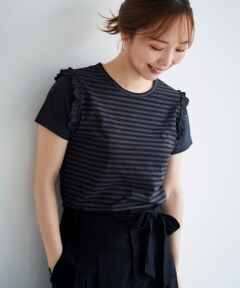 le.coeur blanc / ルクールブラン Tシャツ | MAISON MAVERICKショルダーフリルTシャツ
