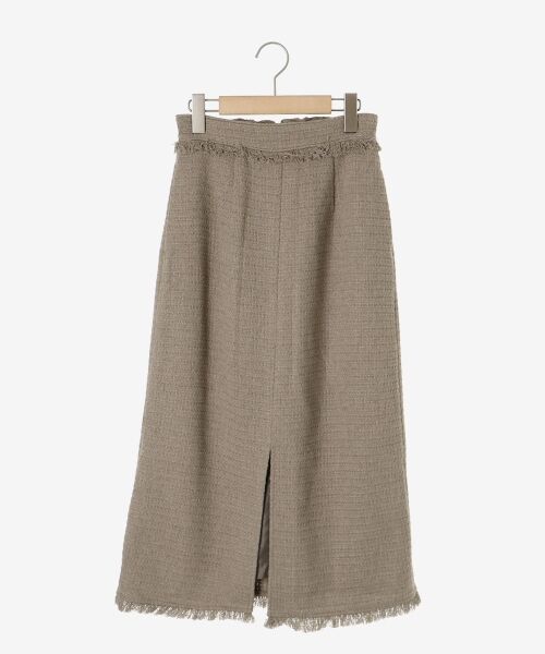 le.coeur blanc / ルクールブラン ロング・マキシ丈スカート | ツイードフリンジストレートスカート | 詳細1