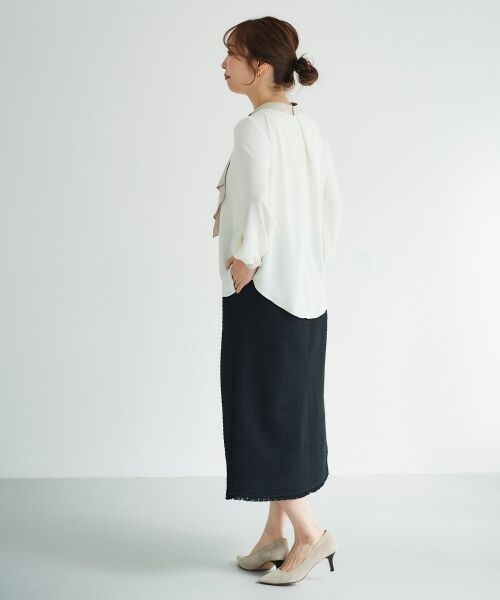 le.coeur blanc / ルクールブラン ロング・マキシ丈スカート | ツイードフリンジストレートスカート | 詳細21