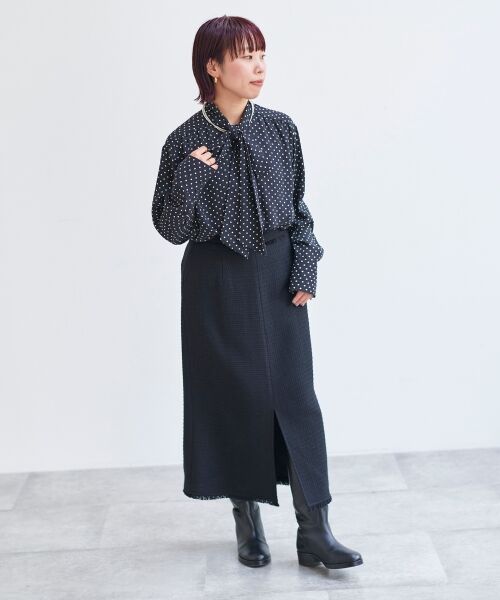 le.coeur blanc / ルクールブラン ロング・マキシ丈スカート | ツイードフリンジストレートスカート | 詳細23